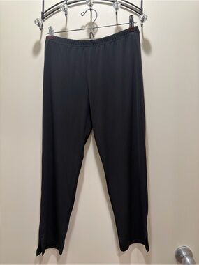 Planet by Lauren G Classic Black Pull-On Capris with Elastic Waist large legging